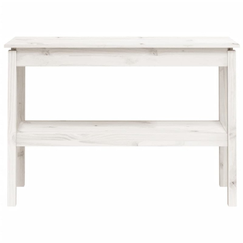 vidaXL Konzolový stolík biely 110x40x75 cm masívne borovicové drevo