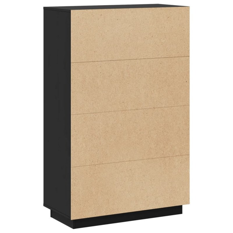 vidaXL Vysoká skrinka čierna 74x35x117 cm masívna borovica