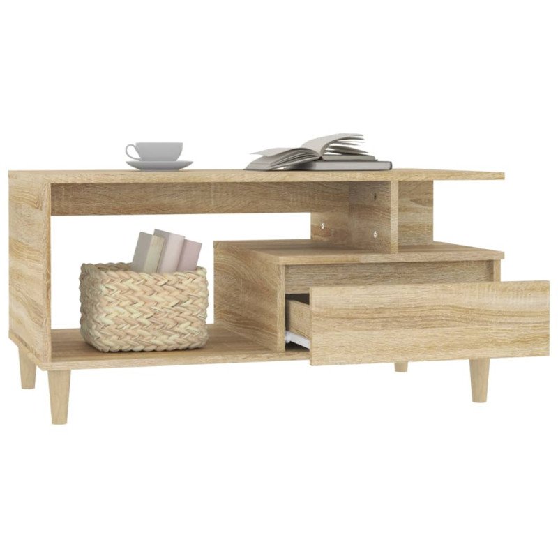 vidaXL Konferenčný stolík dub sonoma 90x49x45 cm spracované drevo