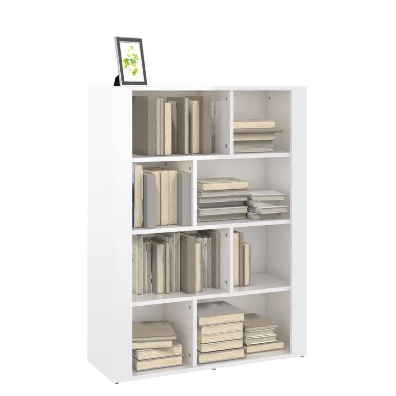 vidaXL Komoda lesklá biela 80x30x106 cm spracované drevo
