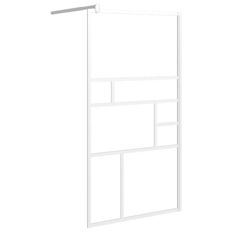 vidaXL Sprchová zástena z ESG skla biela 100x195 cm