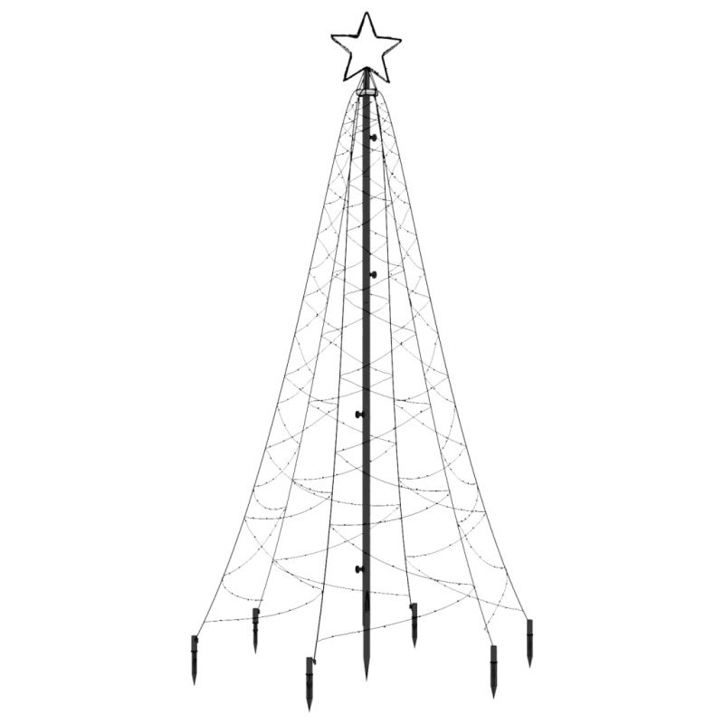 vidaXL Vianočný stromček s hrotom, 200 farebných LED 180 cm