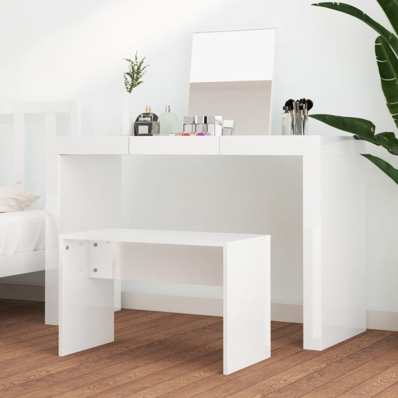 vidaXL Taburetka lesklá biela 70x35x45 cm spracované drevo