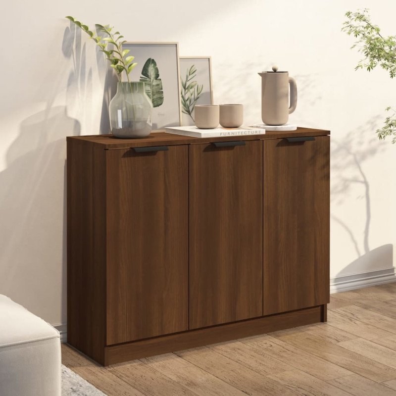 vidaXL Komoda hnedý dub 90,5x30x70 cm spracované drevo
