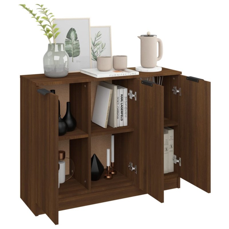 vidaXL Komoda hnedý dub 90,5x30x70 cm spracované drevo
