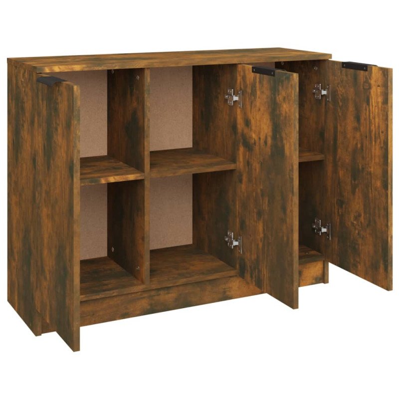 vidaXL Komoda dymový dub 90,5x30x70 cm spracované drevo