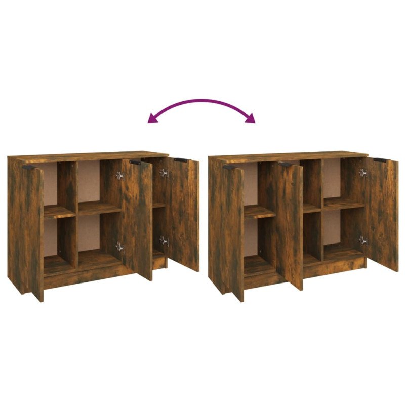 vidaXL Komoda dymový dub 90,5x30x70 cm spracované drevo