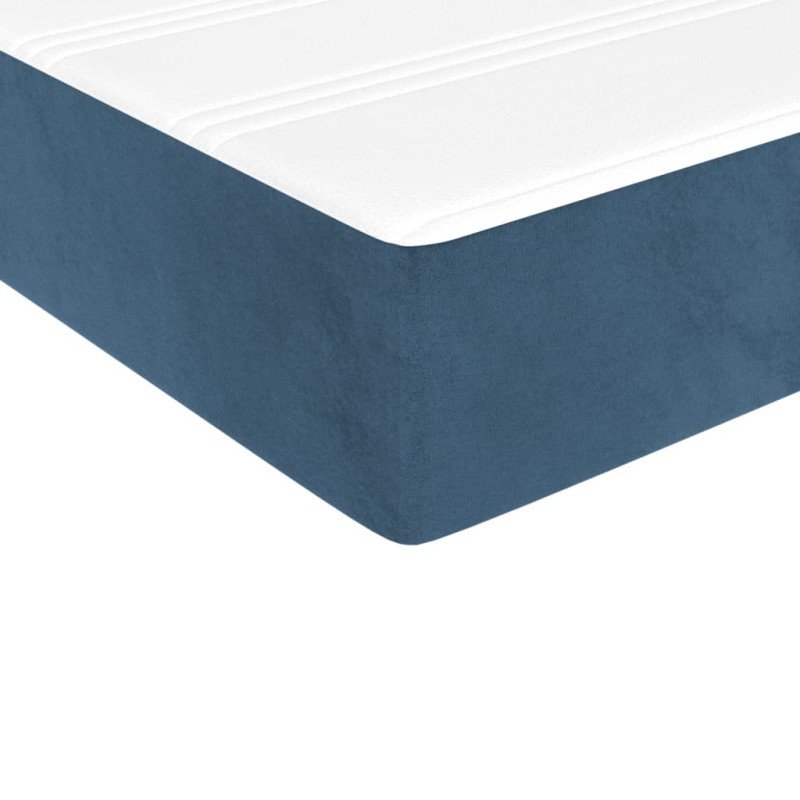 vidaXL Matrac s taštičkovými pružinami tmavomodrý 100x200x20 cm zamat