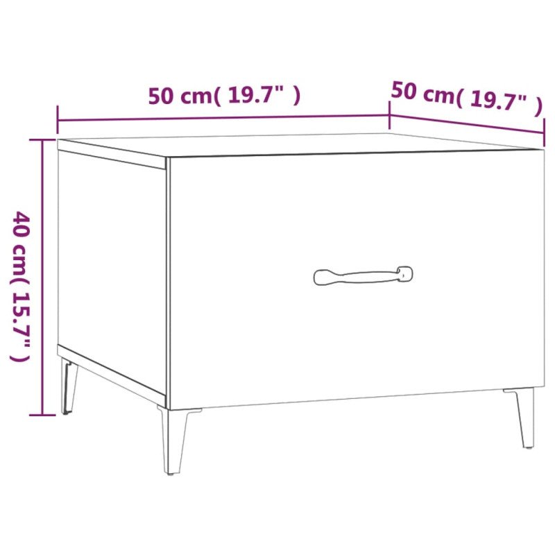 vidaXL Konferenčné stolíky s kovovými nohami 2 ks sivé 50x50x40 cm