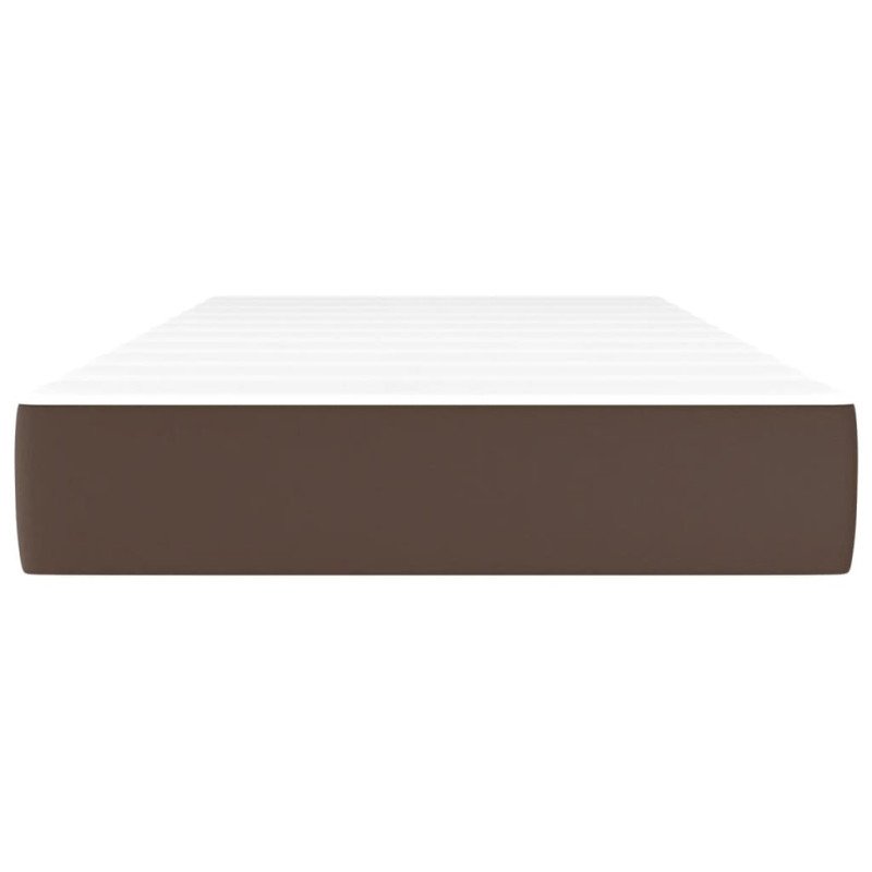 vidaXL Matrac s taštičkovými pružinami hnedý 90x200x20 cm umelá koža