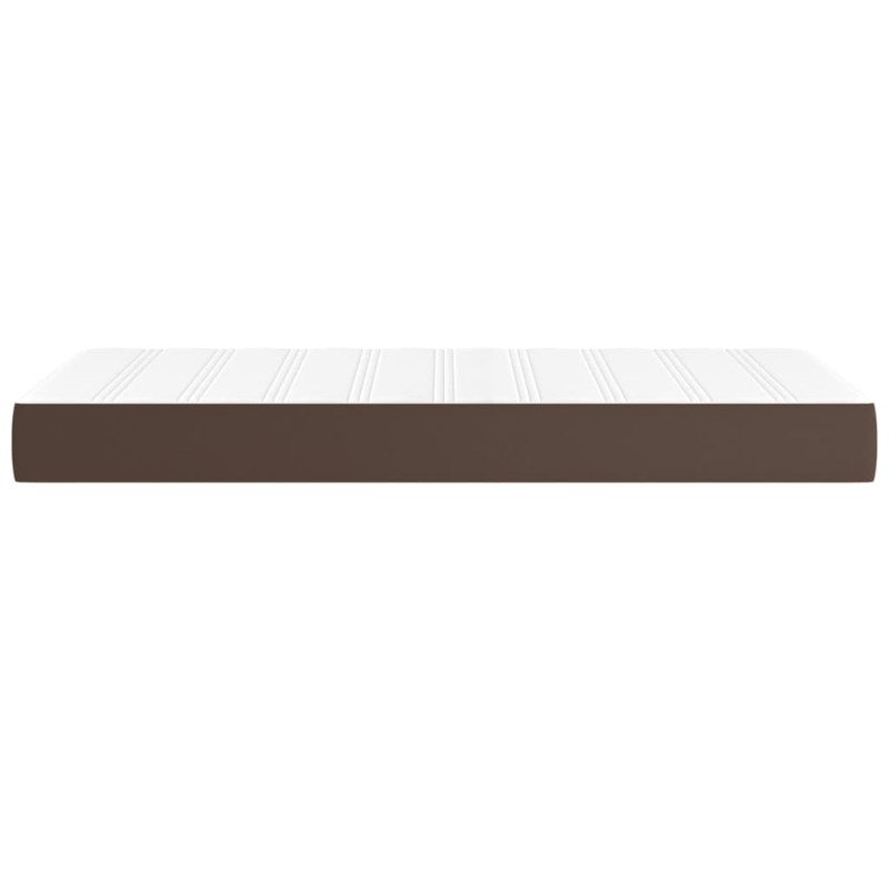 vidaXL Matrac s taštičkovými pružinami hnedý 90x200x20 cm umelá koža