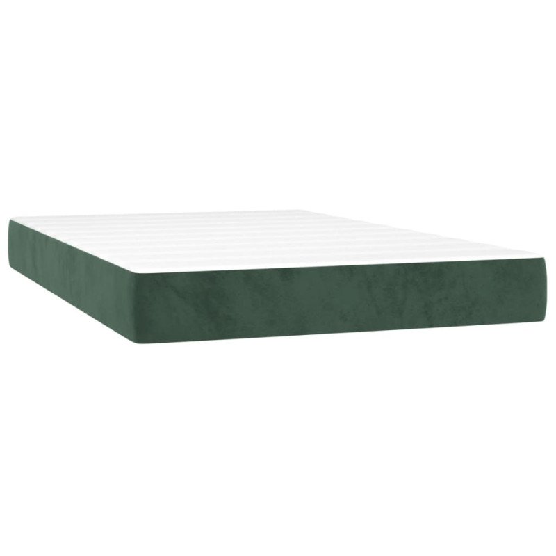 vidaXL Matrac s taštičkovými pružinami tmavozelený 120x200x20 cm zamat