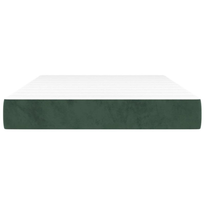 vidaXL Matrac s taštičkovými pružinami tmavozelený 120x200x20 cm zamat