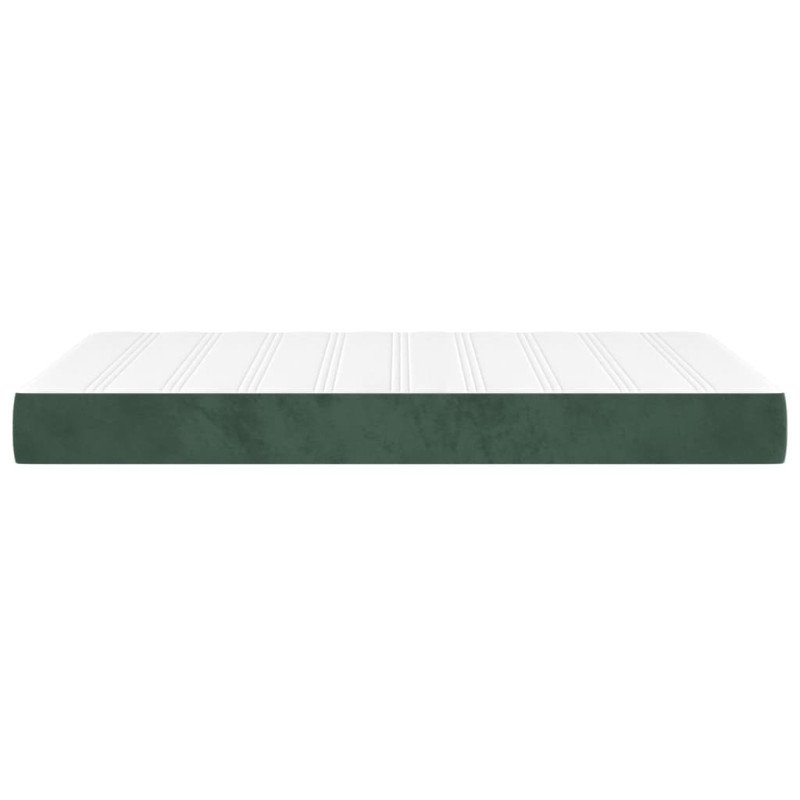vidaXL Matrac s taštičkovými pružinami tmavozelený 120x200x20 cm zamat