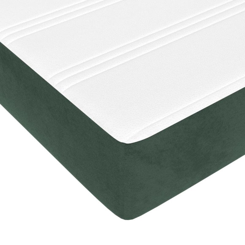 vidaXL Matrac s taštičkovými pružinami tmavozelený 120x200x20 cm zamat