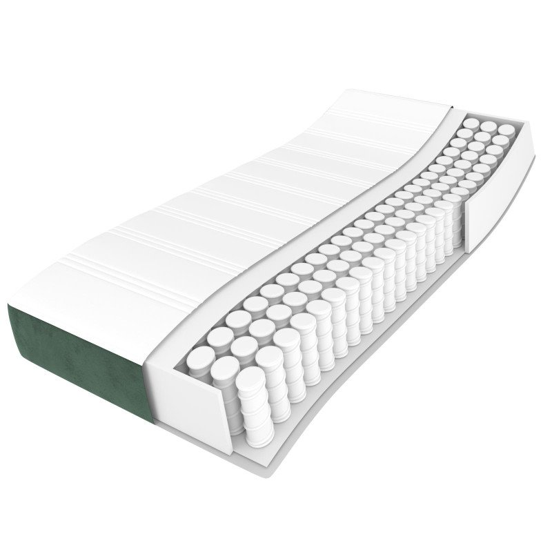 vidaXL Matrac s taštičkovými pružinami tmavozelený 120x200x20 cm zamat