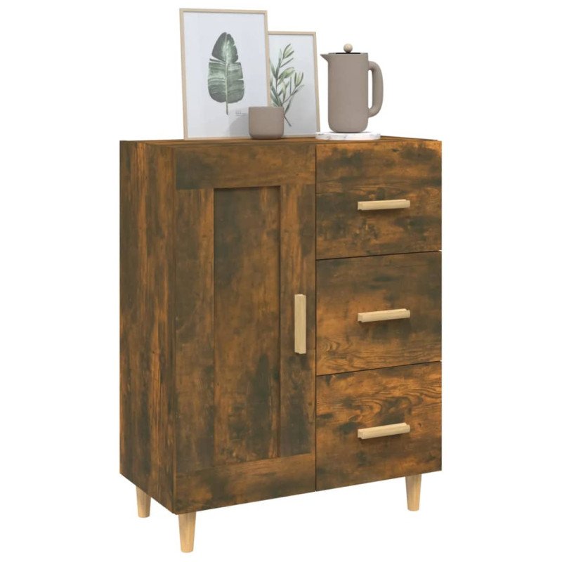 vidaXL Komoda dymový dub 69,5x34x90 cm spracované drevo