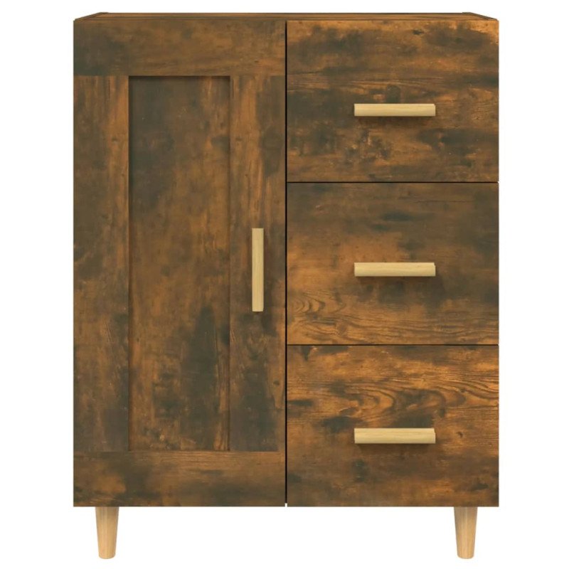 vidaXL Komoda dymový dub 69,5x34x90 cm spracované drevo