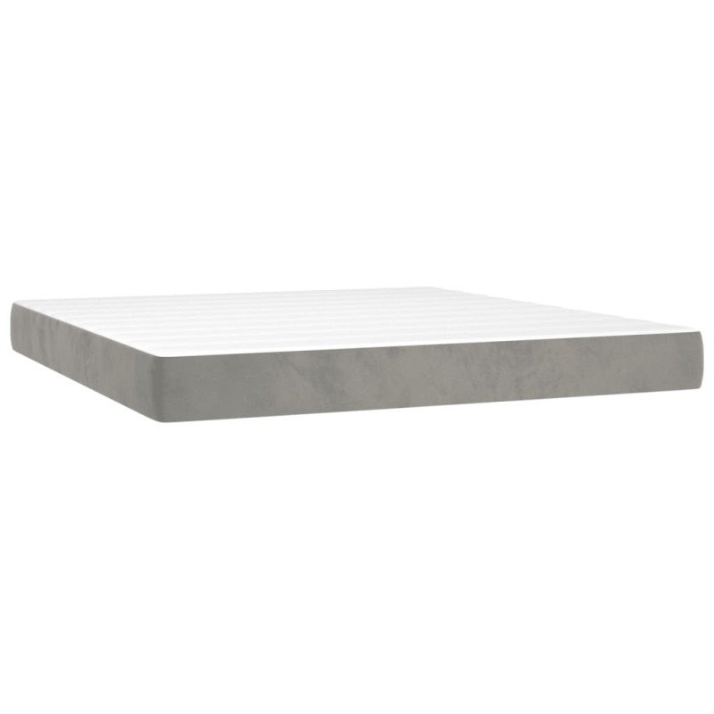 vidaXL Matrac s taštičkovými pružinami bledosivý 160x200x20 cm zamat