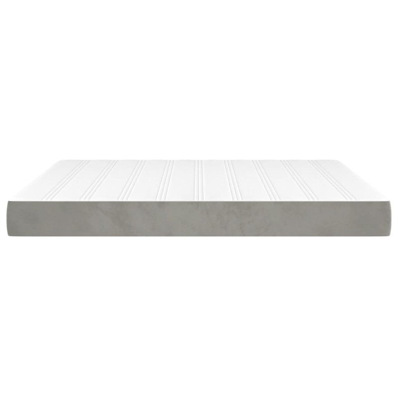 vidaXL Matrac s taštičkovými pružinami bledosivý 160x200x20 cm zamat