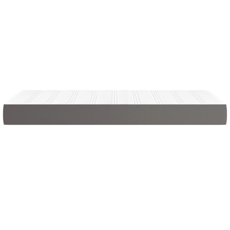 vidaXL Matrac s taštičkovými pružinami sivý 100x200x20 cm umelá koža