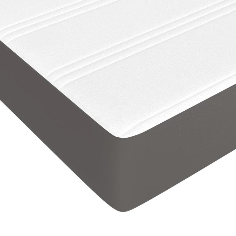 vidaXL Matrac s taštičkovými pružinami sivý 100x200x20 cm umelá koža