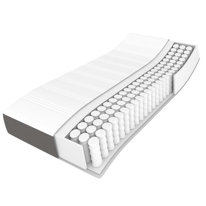 vidaXL Matrac s taštičkovými pružinami sivý 100x200x20 cm umelá koža