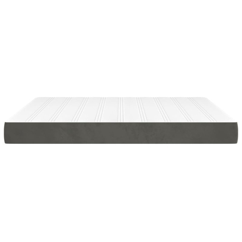 vidaXL Matrac s taštičkovými pružinami tmavosivý 180x200x20 cm zamat