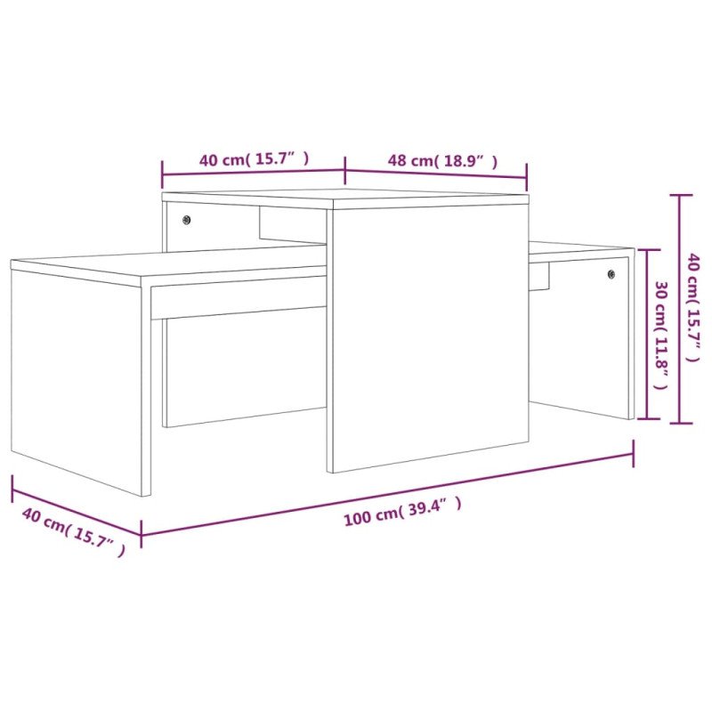 vidaXL Konferenčný stolík sivý dub sonoma 100x48x40cm spracované drevo
