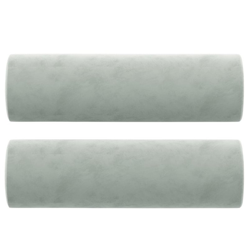 vidaXL Dekoratívne vankúše 2 ks bledosivé Ø15x50 cm zamat