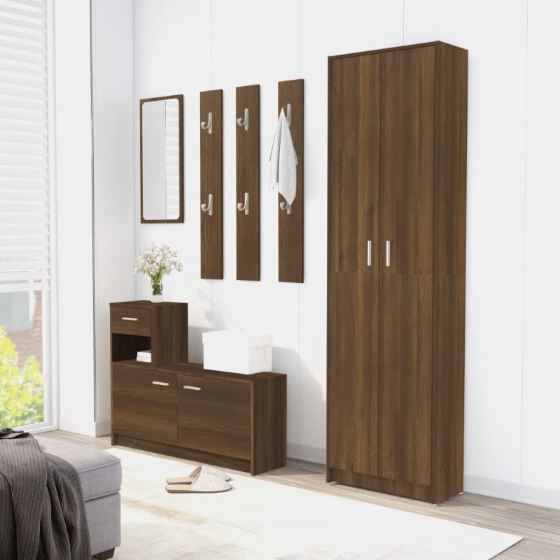vidaXL Šatník do chodby hnedý dub 55x25x189 cm spracované drevo