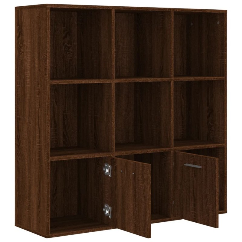 vidaXL Knižnica hnedý dub 98x30x98 cm