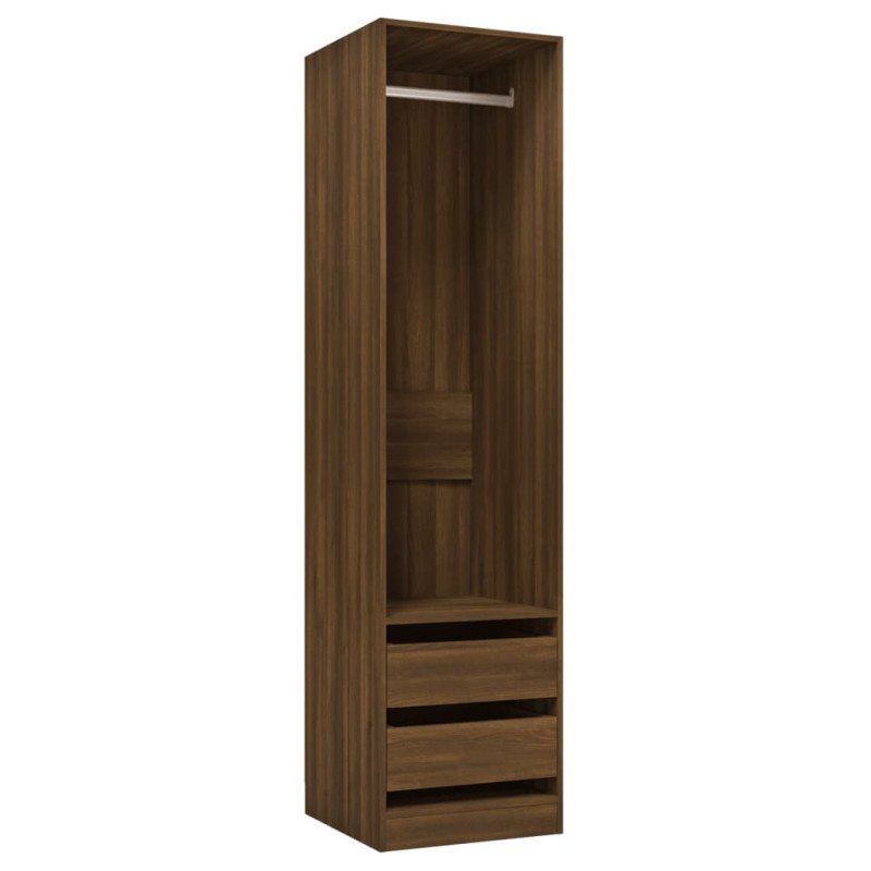 vidaXL Šatník so zásuvkami hnedý dub 50x50x200 cm spracované drevo