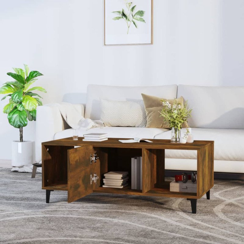 vidaXL Konferenčný stolík dymový dub 102x50x40 cm spracované drevo