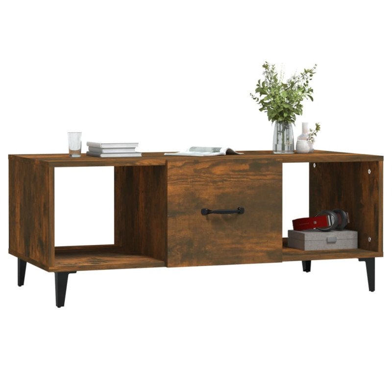 vidaXL Konferenčný stolík dymový dub 102x50x40 cm spracované drevo