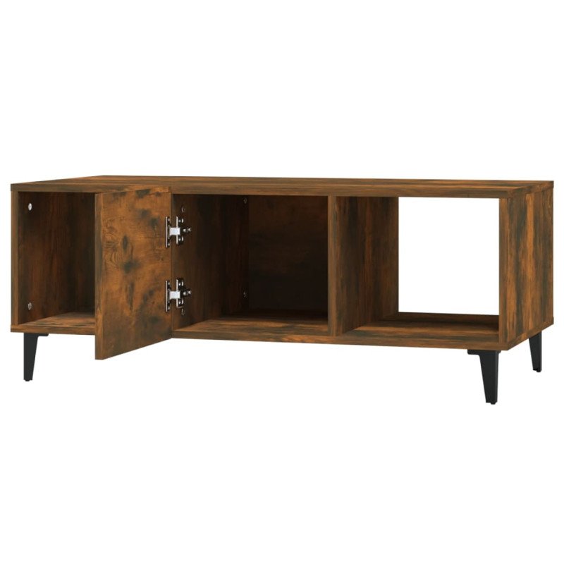 vidaXL Konferenčný stolík dymový dub 102x50x40 cm spracované drevo