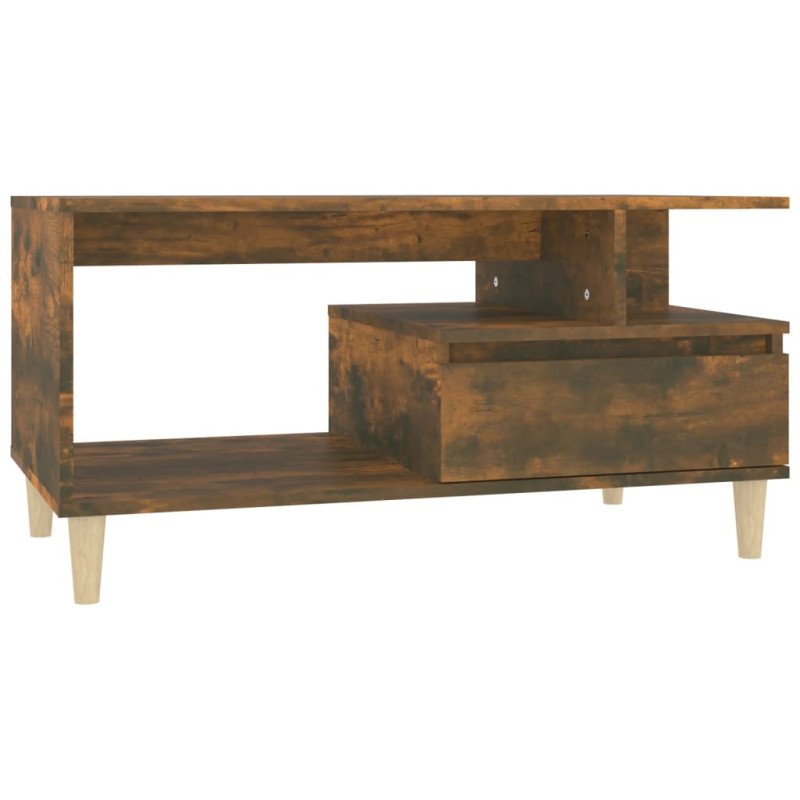 vidaXL Konferenčný stolík dymový dub 90x49x45 cm spracované drevo