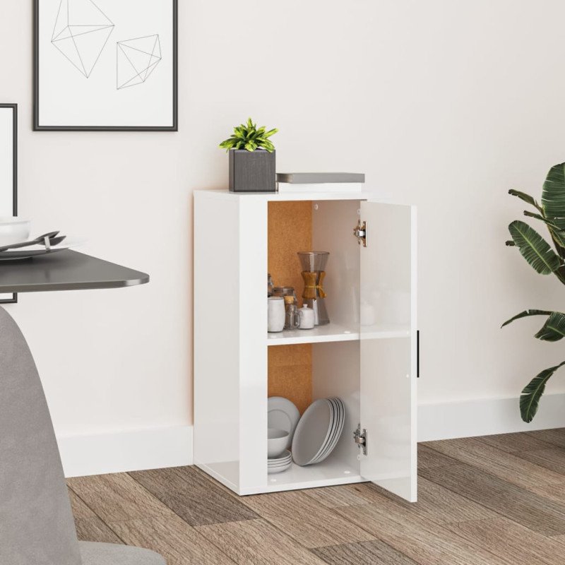 vidaXL Komoda vysoký lesk biela 40x33x70 cm spracované drevo
