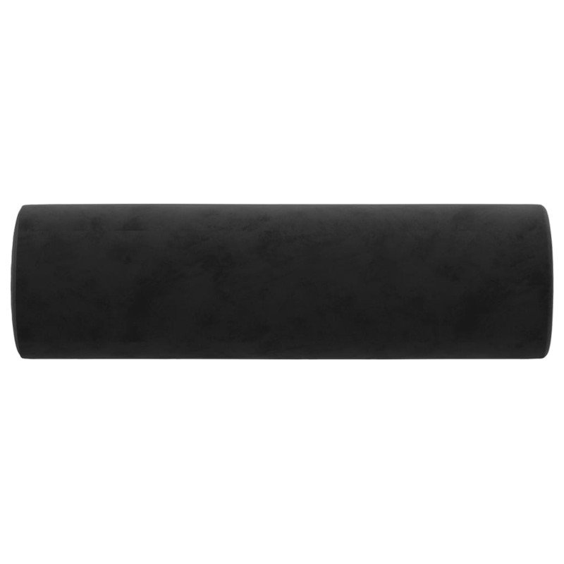 vidaXL Dekoratívne vankúše 2 ks čierne Ø15x50 cm zamat