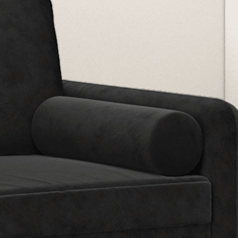 vidaXL Dekoratívne vankúše 2 ks čierne Ø15x50 cm zamat