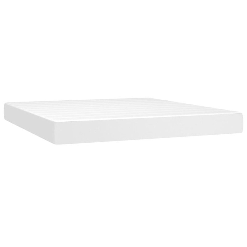 vidaXL Matrac s taštičkovými pružinami biely 160x200x20 cm umelá koža