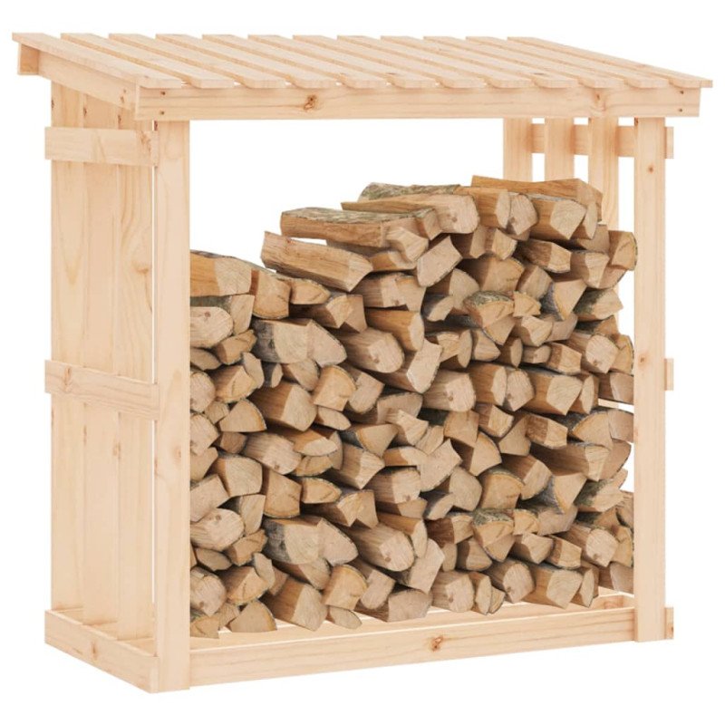 vidaXL Stojan na palivové drevo 108x64,5x109 cm masívna borovica