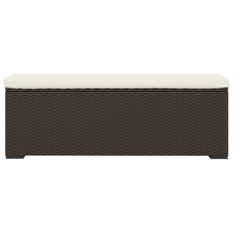 vidaXL Lavička s vankúšom hnedá 110x30x40 cm polyratan