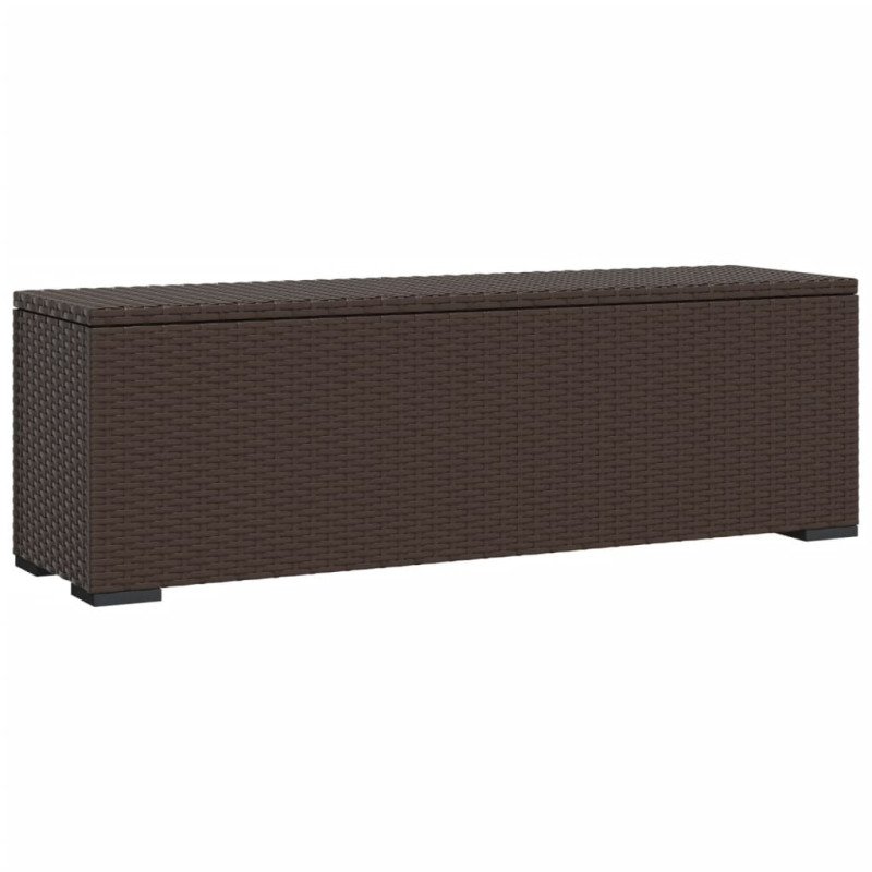 vidaXL Lavička s vankúšom hnedá 110x30x40 cm polyratan