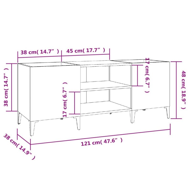 vidaXL Skrinka na platne lesklá biela 121x38x48 cm kompozitné drevo
