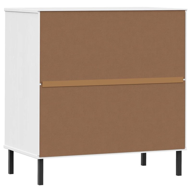 vidaXL Komoda s 3 zásuvkami biela 77x40x79,5 cm masívne drevo OSLO