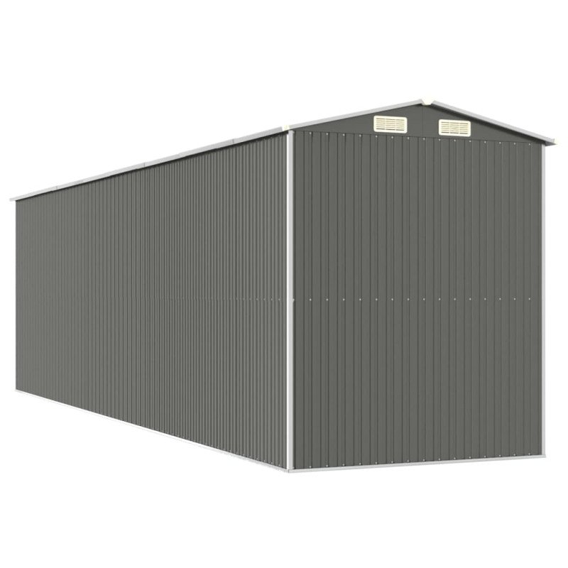 vidaXL Záhradná kôlňa bledosivá 192x689x223 cm pozinkovaná oceľ