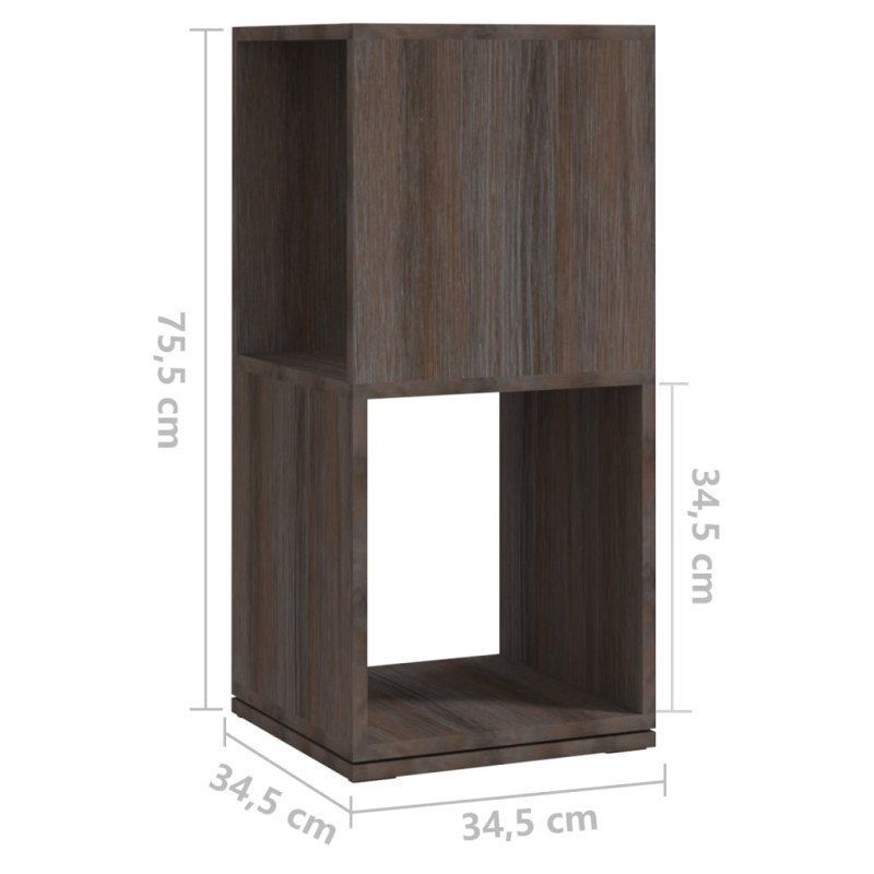 vidaXL Otočná skrinka sivá a dub sonoma 34,5x34,5x75,5 cm drevotrieska