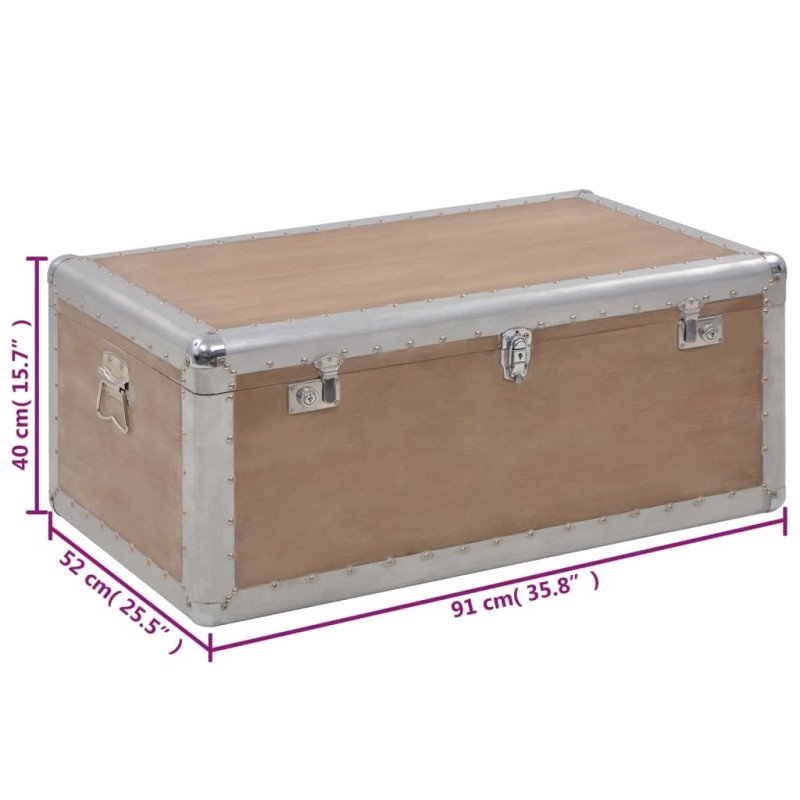 vidaXL Úložná skrinka hnedá 91x52x40 cm masívne jedľové drevo