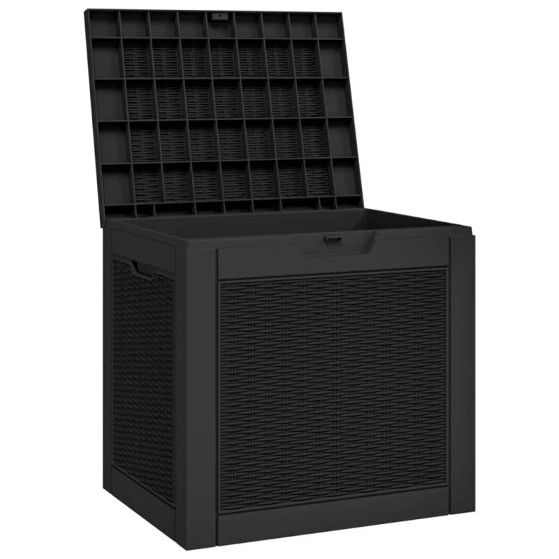 vidaXL Záhradný úložný box čierny 55,5x43x53 cm polypropylén